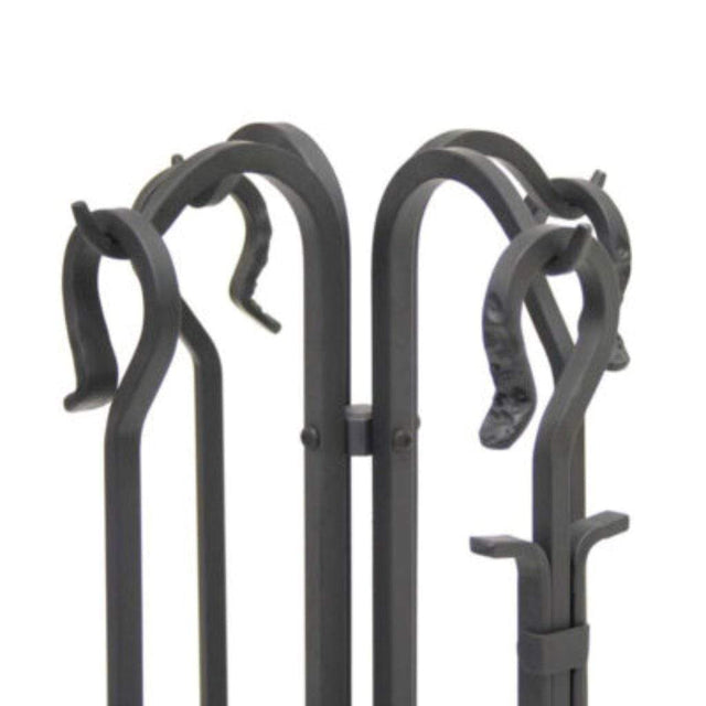 Pilgrim - Matte Black Forged Large Hearth with Corn Broom