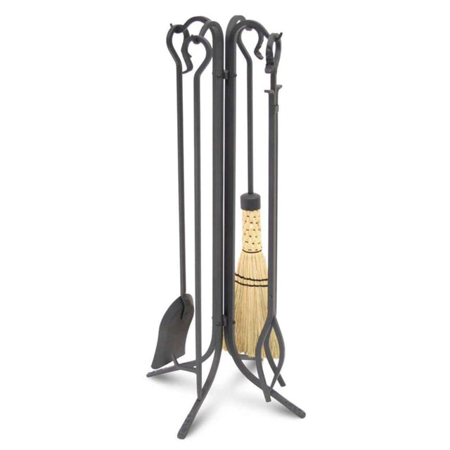 Pilgrim - Matte Black Forged Large Hearth with Corn Broom