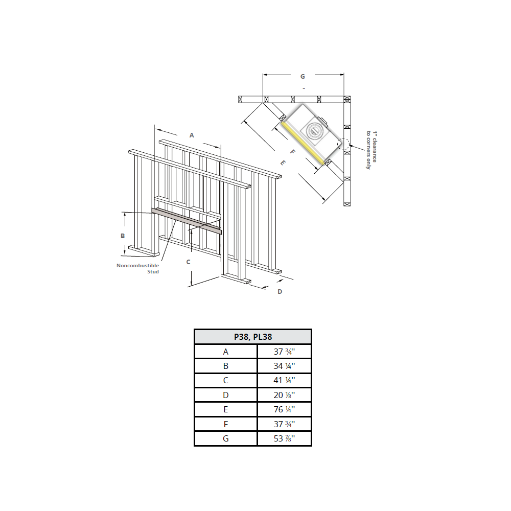 Montigo Phenom 38 Basic Direct-Vent Gas Fireplace - PL38D