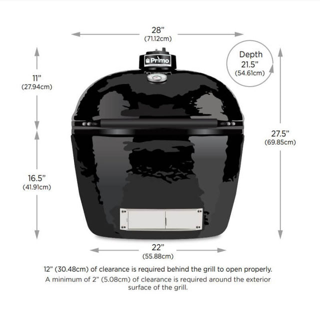 Primo Oval XL 400 Ceramic Kamado Grill On Cart Base - PGCXLH