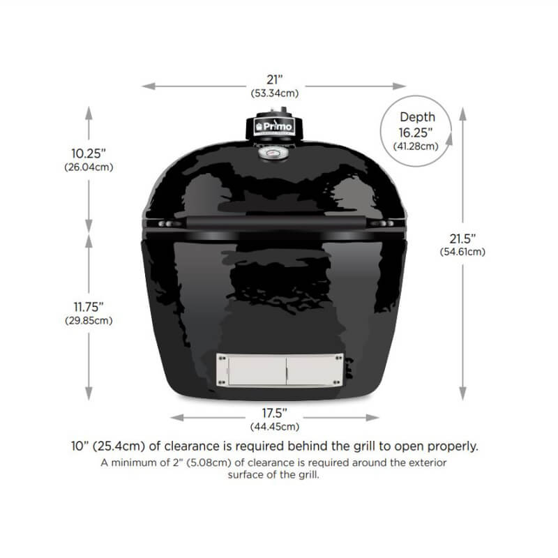 Primo All-In-One Oval Junior 200 Ceramic Kamado Grill With Cart - PGCJRC