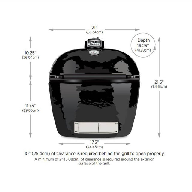 Primo All-In-One Oval Junior 200 Ceramic Kamado Grill With Cart - PGCJRC