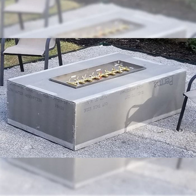 Warming Trends Crossfire FRT Rectangular with Tree-Style Ready To Finish Gas Fire Pit Kit, 60x36x18-Inch