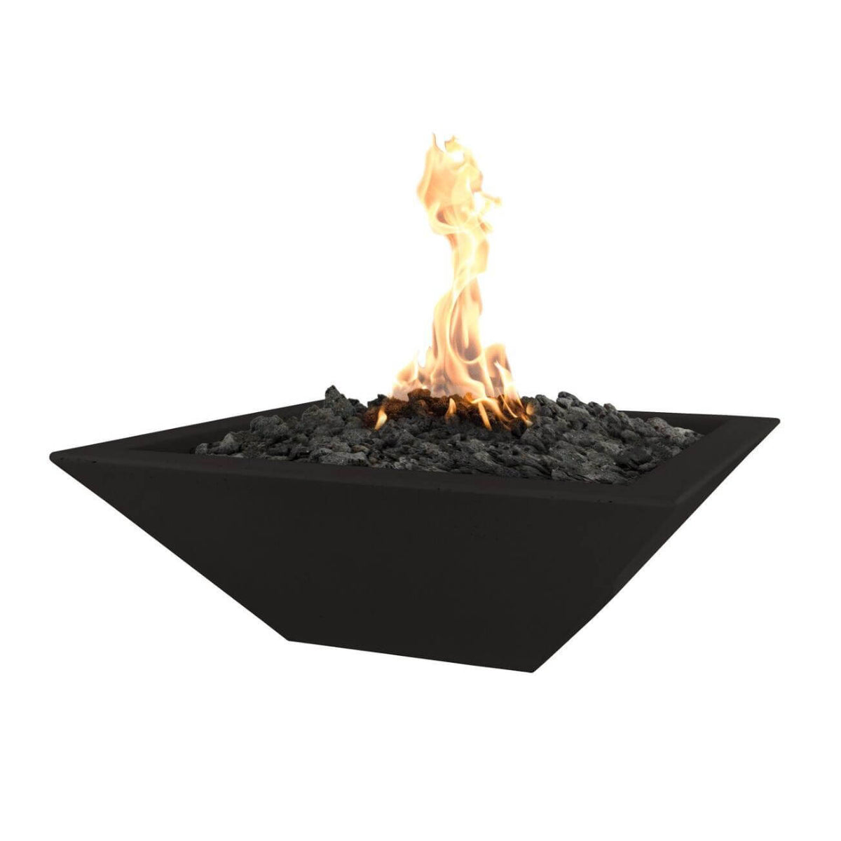 The Outdoor Plus Maya 24" Square GFRC Fire Bowl - Black