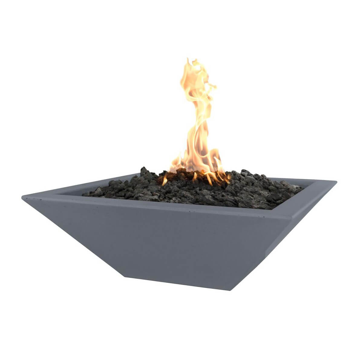 The Outdoor Plus Maya 24" Square GFRC Fire Bowl - Gray