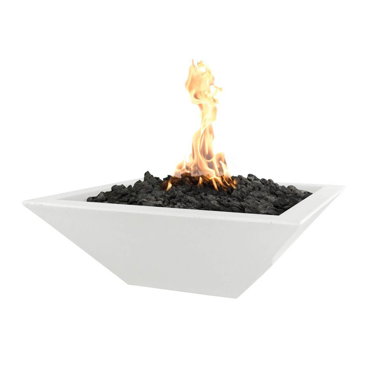 The Outdoor Plus Maya 24" Square GFRC Fire Bowl - Limestone