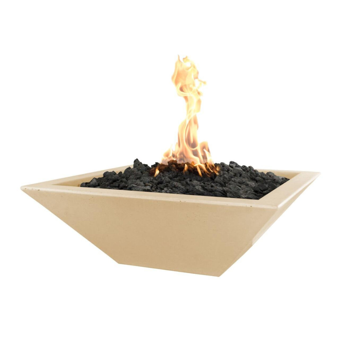 The Outdoor Plus Maya 24" Square GFRC Fire Bowl - Vanilla