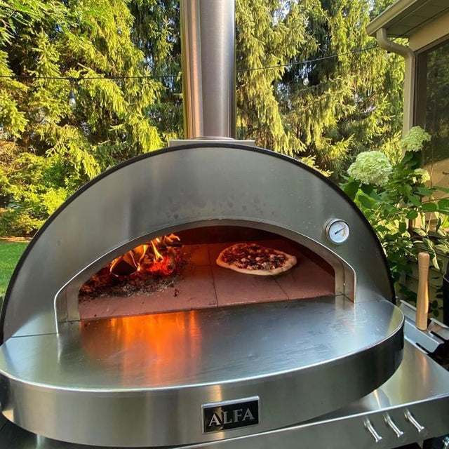 Alfa 4 Pizze 31-Inch Outdoor Wood-Fired Countertop Pizza Oven - Copper
