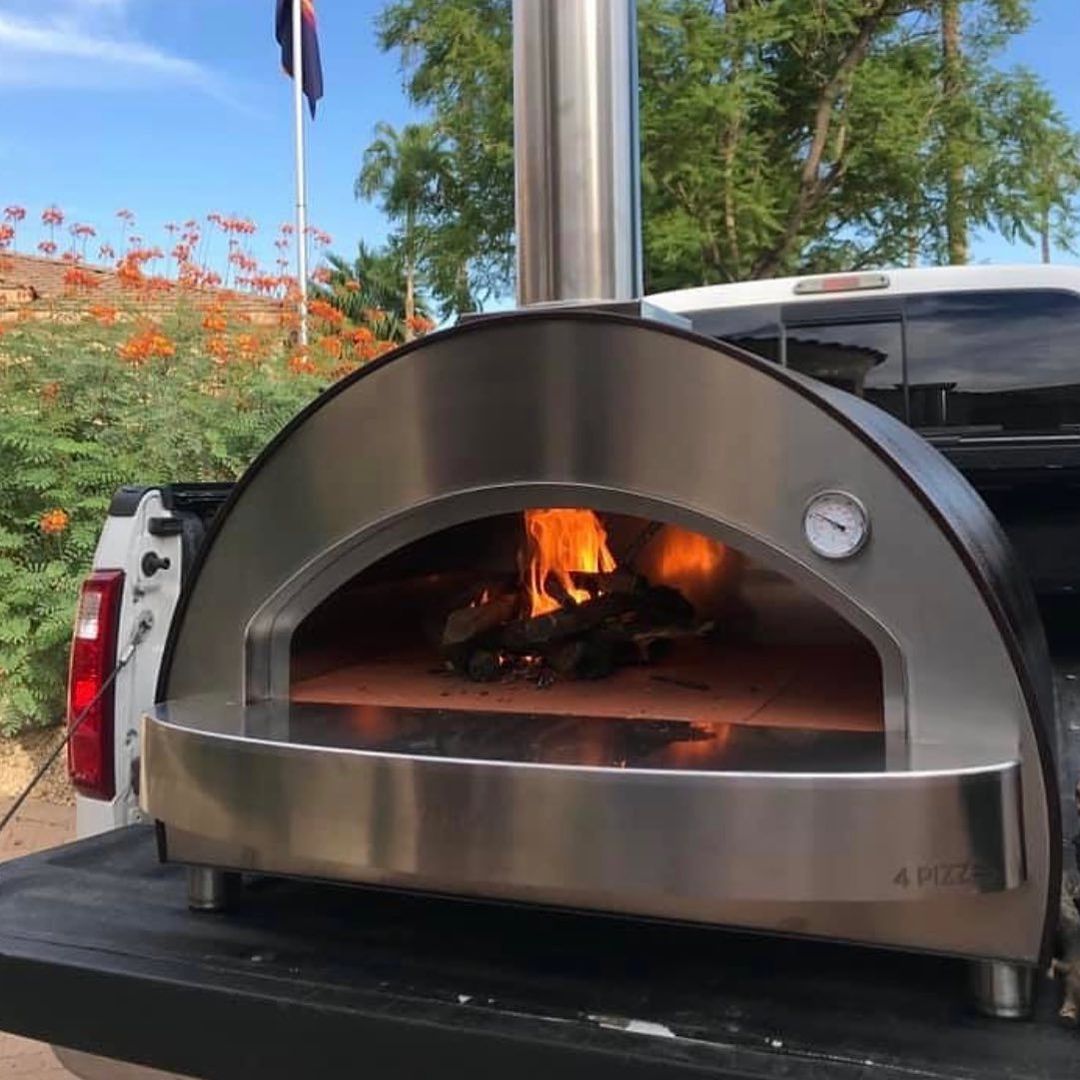 Alfa 4 Pizze 31-Inch Outdoor Wood-Fired Countertop Pizza Oven - Copper