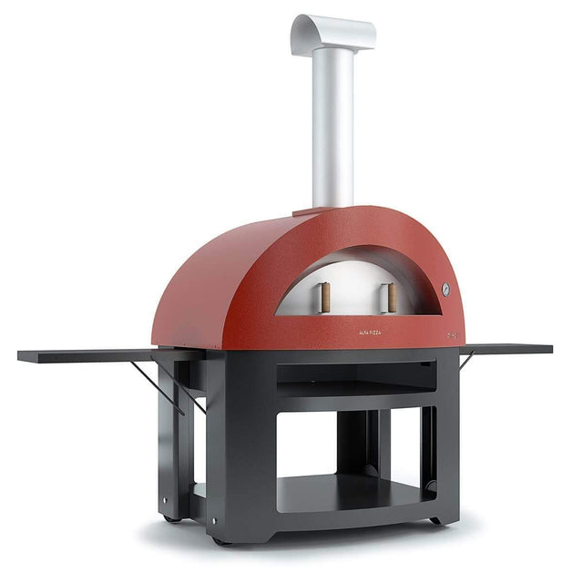 Alfa Allegro 39-Inch Outdoor Wood-Fired Pizza Oven with Base - Freestanding - Antique Red