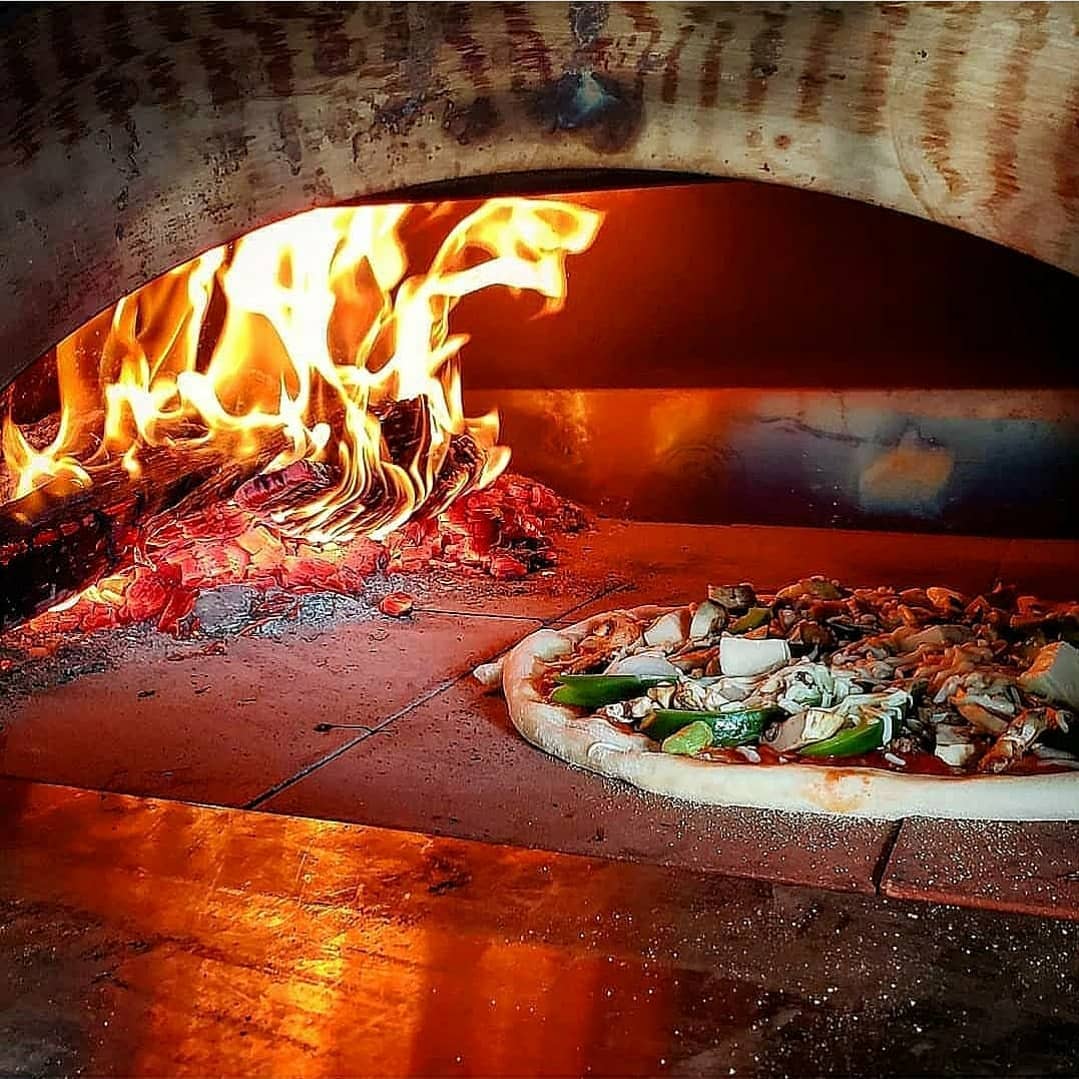 Alfa Allegro 39-Inch Outdoor Wood-Fired Pizza Oven with Base - Freestanding - Yellow