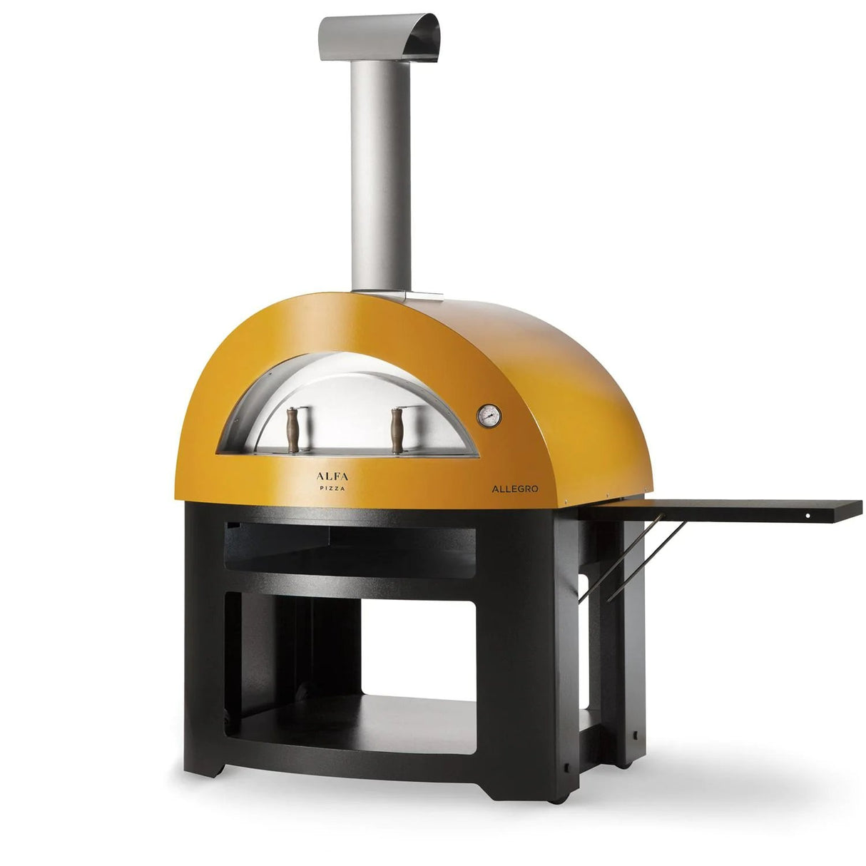 Alfa Allegro 39-Inch Outdoor Wood-Fired Pizza Oven with Base - Freestanding - Yellow