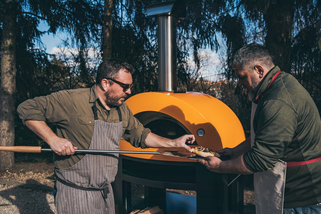 Alfa Allegro 39-Inch Outdoor Wood-Fired Pizza Oven with Base - Freestanding - Yellow