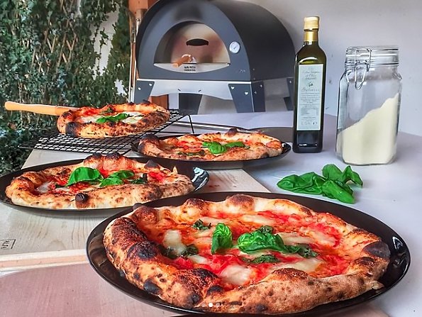 Alfa Ciao 27-Inch Freestanding Wood Fired Outdoor Pizza Oven with Base - Silver Grey