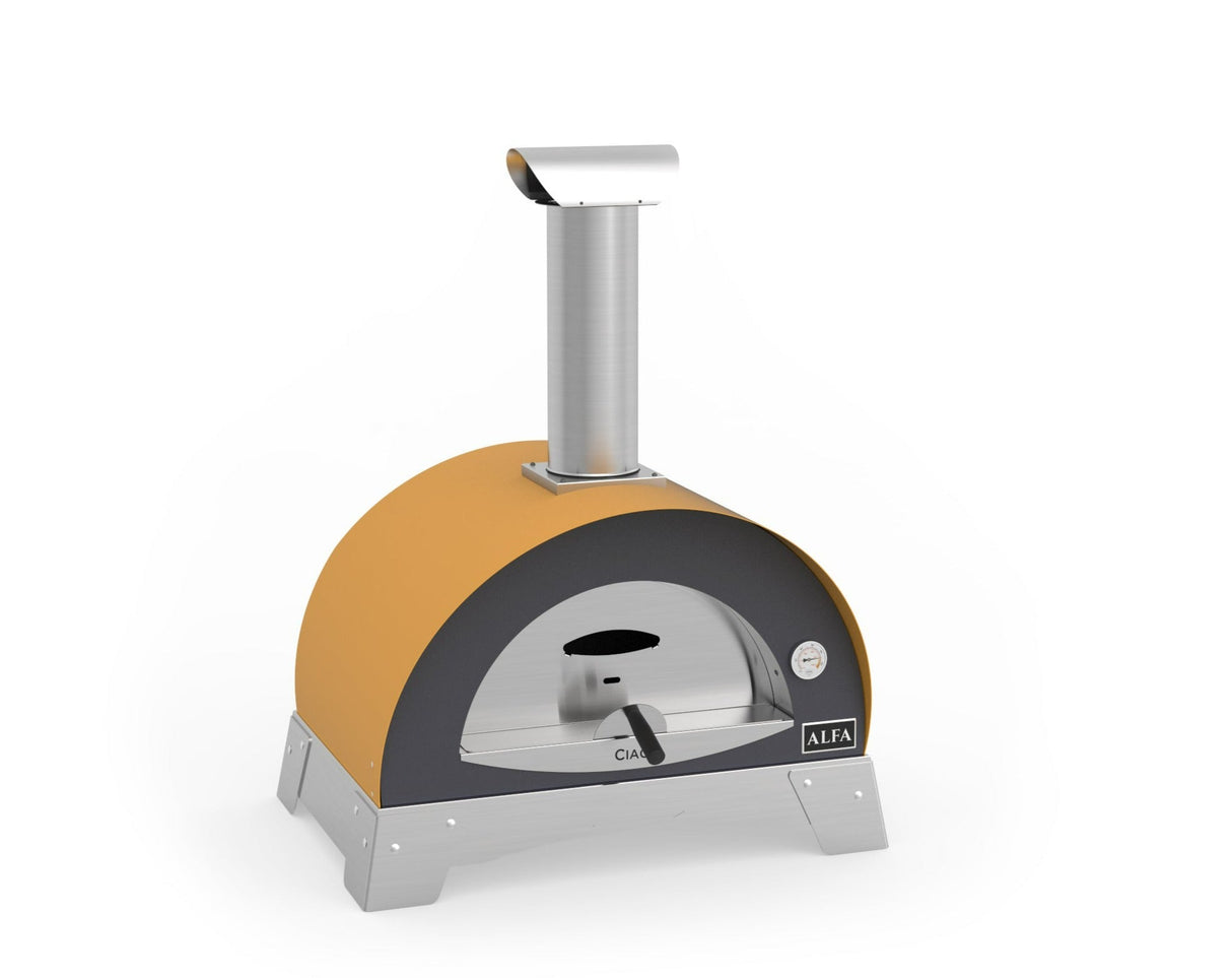 Alfa Ciao Wood Fired Countertop Pizza Oven - Fire Yellow