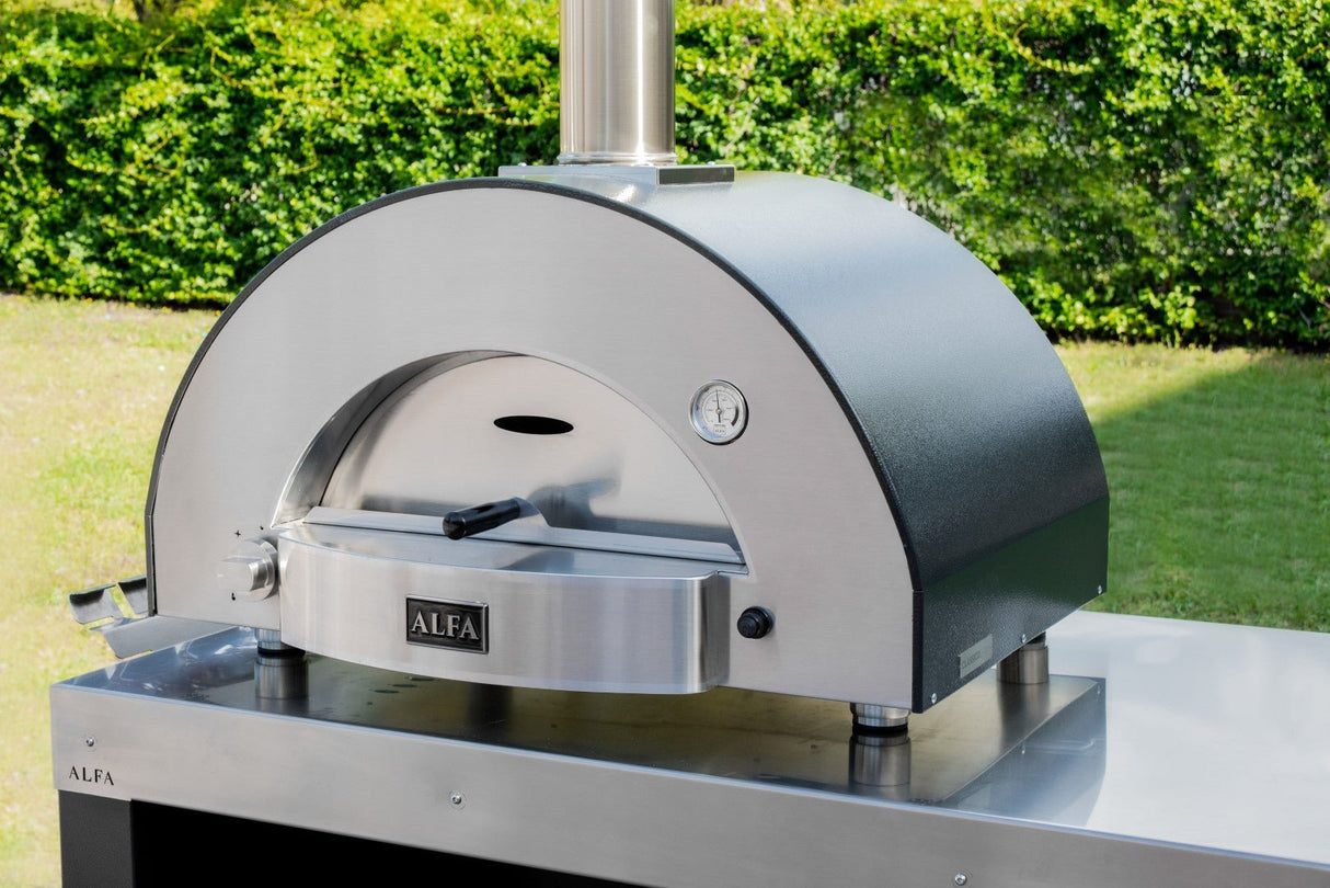 Alfa Classico 2 Pizze Freestanding Gas Pizza Oven with Base - Ardesia Grey