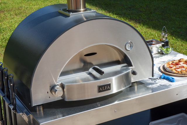 Alfa Classico 2 Pizze Freestanding Gas Pizza Oven with Base - Ardesia Grey