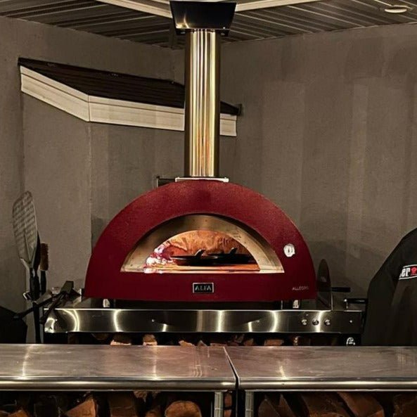 Alfa Forni Allegro 39-inch Wood-Fired Countertop Pizza Oven - Antique Red