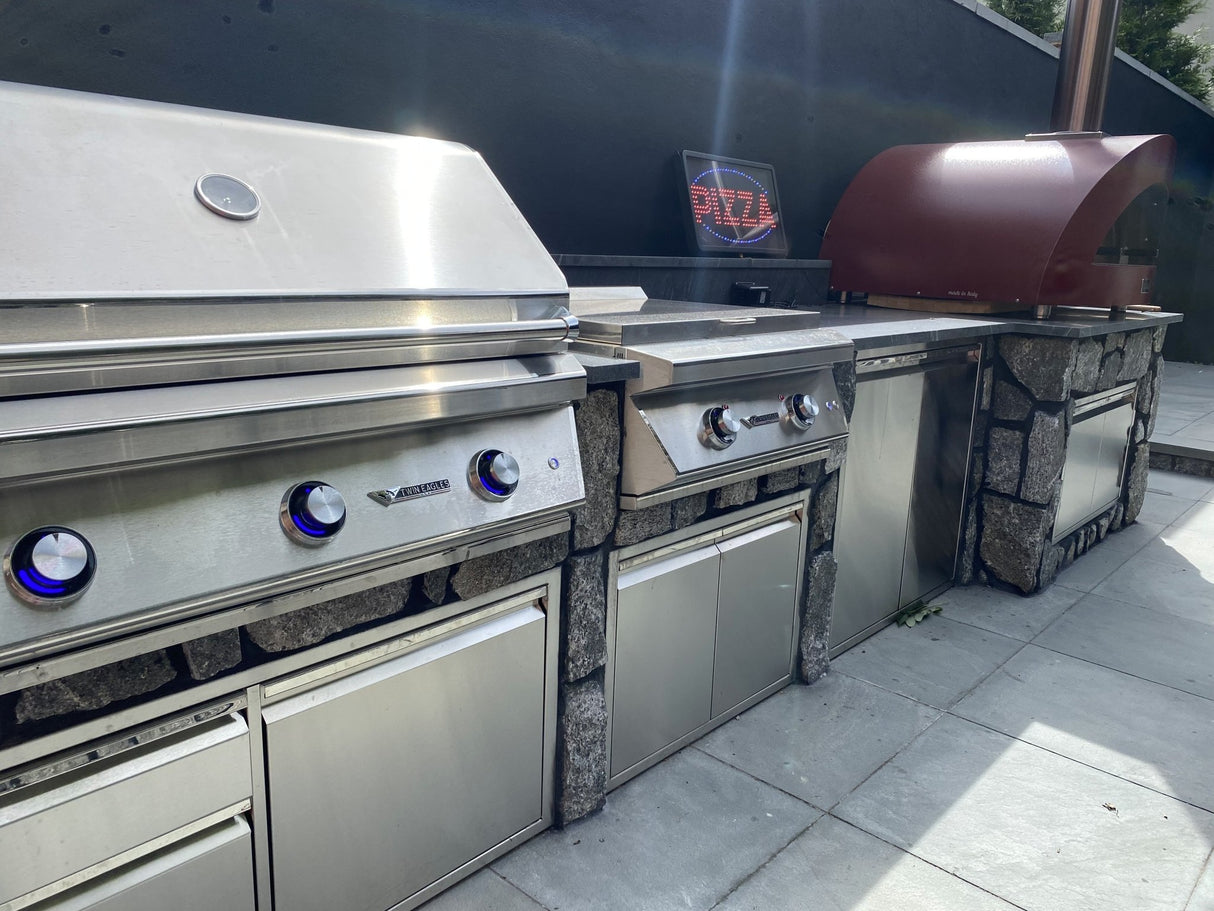 Alfa Forni Allegro 39-inch Wood-Fired Countertop Pizza Oven - Antique Red