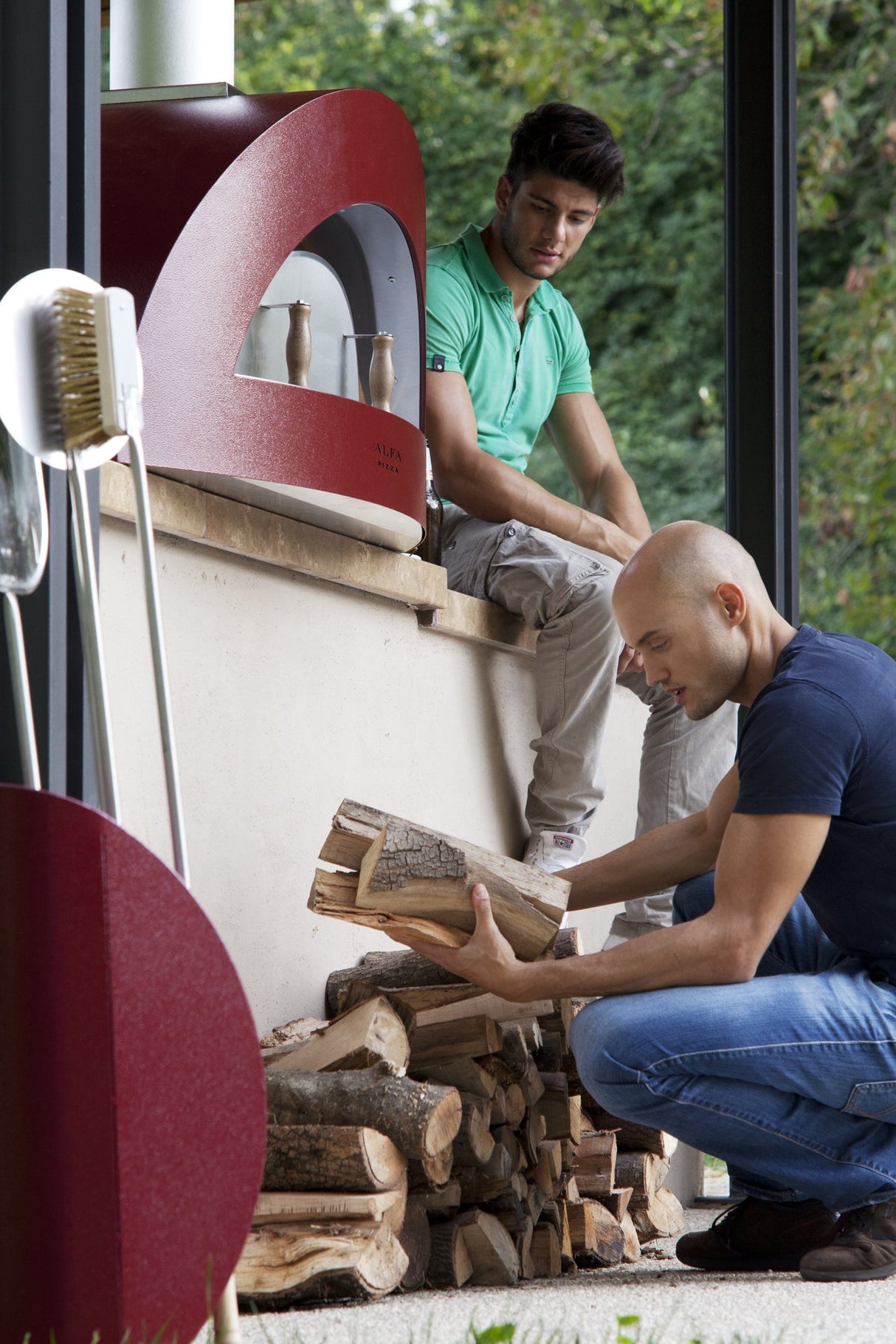 Alfa Forni Allegro 39-inch Wood-Fired Countertop Pizza Oven - Antique Red