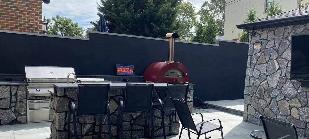 Alfa Forni Allegro 39-inch Wood-Fired Countertop Pizza Oven - Antique Red