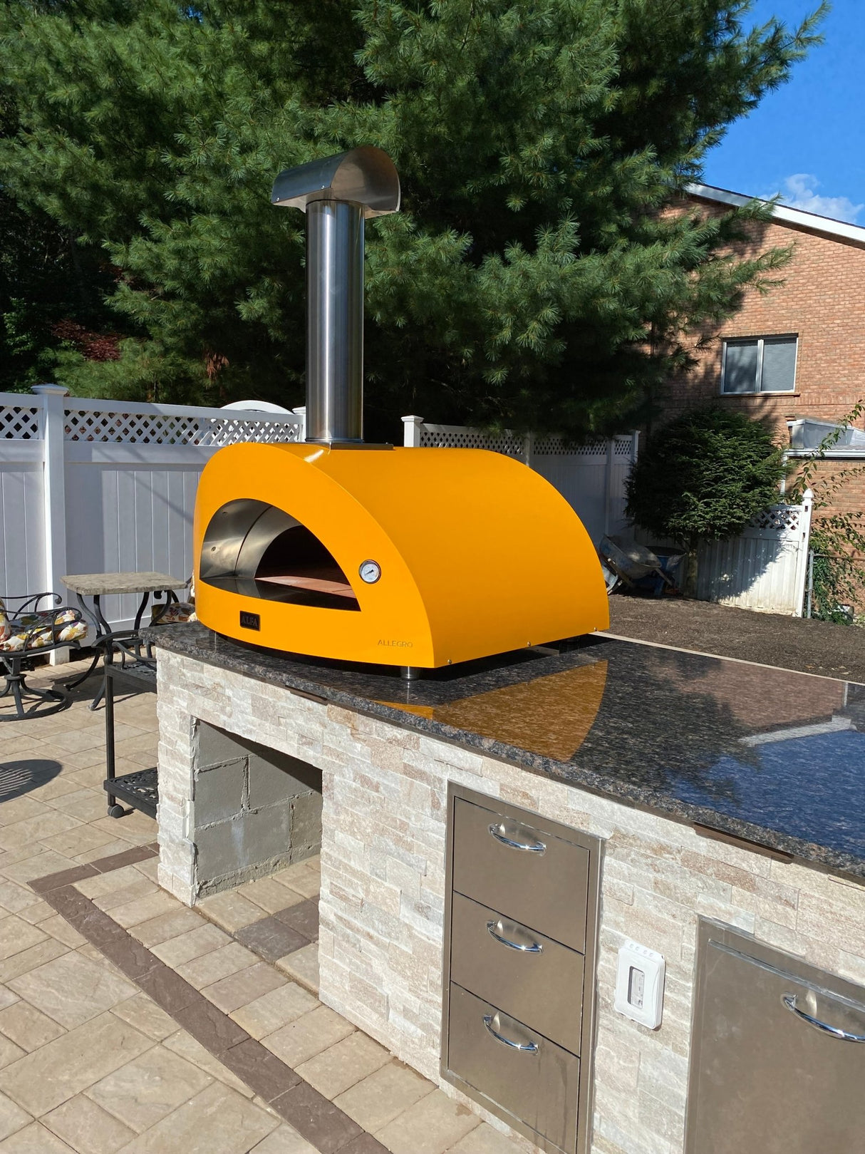 Alfa Forni Allegro 39-inch Wood-Fired Countertop Pizza Oven - Yellow