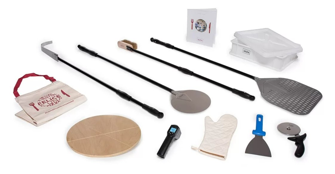 Alfa Kit Pizzaiolo Pizza Tool Kit - Adjustable Length Peel Set