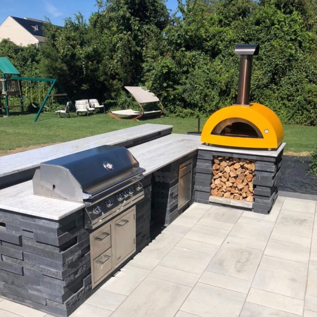 Alfa Moderno 5 Pizze Gas Countertop Outdoor Pizza Oven - Fire Yellow