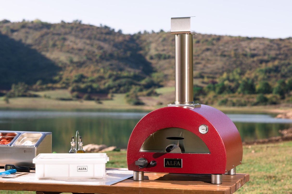 Alfa Moderno Portable Propane Gas Fired Pizza Oven - Antique Red