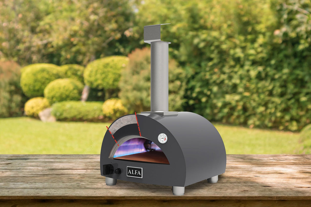 Alfa Moderno Portable Propane Gas Fired Pizza Oven - Grey