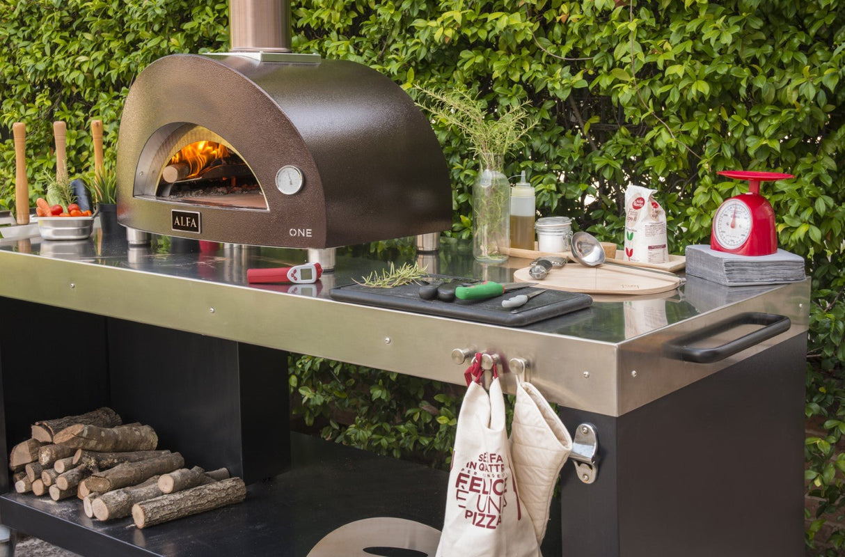 Alfa Nano Wood Fired Freestanding Pizza Oven on Cart - Copper