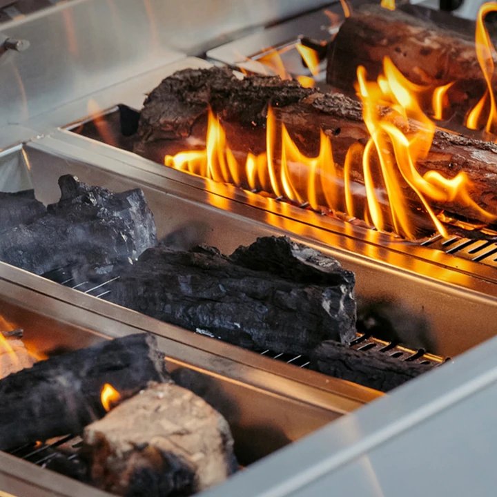 American Made Grills Encore 54-Inch Built-in Hybrid Grill - Gas Wood & Charcoal