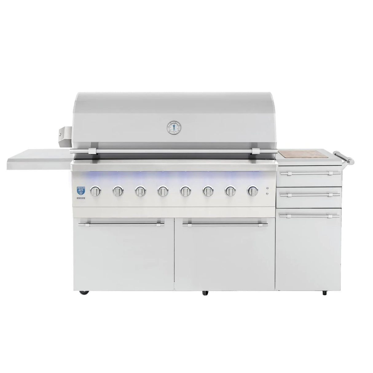 American Made Grills Encore 54-Inch Freestanding Hybrid Grill - Gas Wood & Charcoal