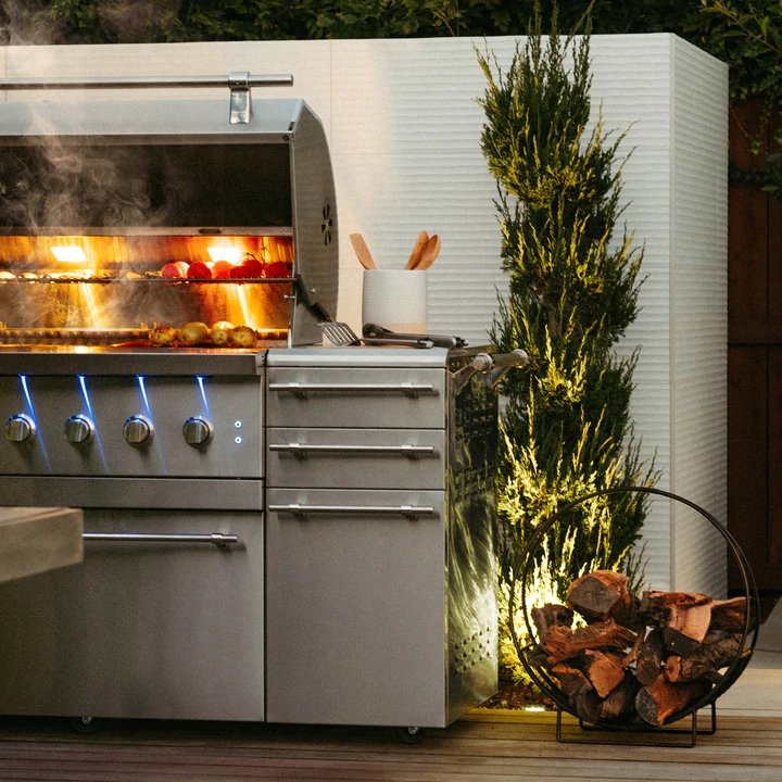 American Made Grills Encore 54-Inch Freestanding Hybrid Grill - Gas Wood & Charcoal