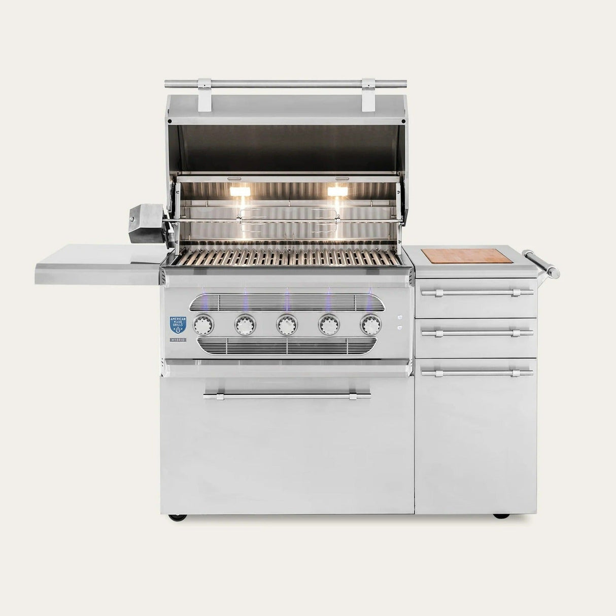 American Made Grills Muscle 36-Inch Freestanding Hybrid Grill on Cart - Natural Gas - MUSFS36-NG