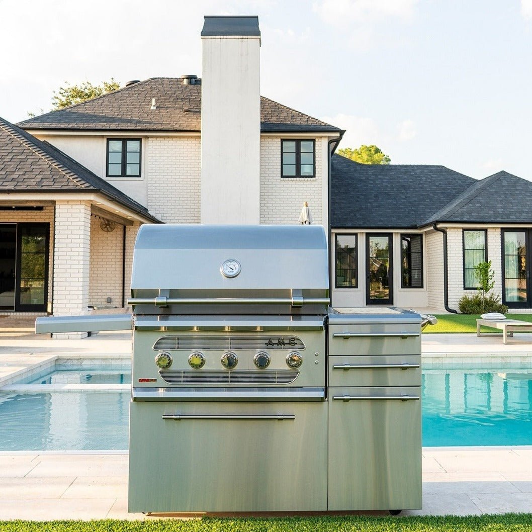 American Made Grills Muscle 36-Inch Freestanding Hybrid Grill on Cart - Natural Gas - MUSFS36-NG