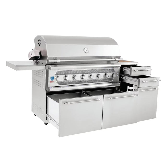 American Made Grills Muscle 54-Inch Freestanding Hybrid Grill - Propane - MUSFS54-LP