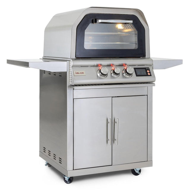 Blaze 26-Inch Freestanding Gas Outdoor Pizza Oven W/ Rotisserie & Cart - BLZ-26-PZOVN