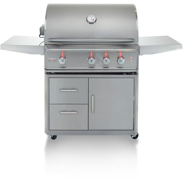 Blaze Professional LUX 34-Inch 3-Burner Freestanding Gas Grill With Rear Infrared Burner On Cart