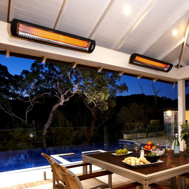 Bromic Heating Tungsten Smart-Heat 56-Inch 6000W Dual Element 240V Electric Infrared Patio Heater - Black