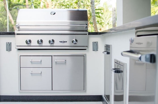Delta Heat 32-Inch 3-Burner Built-In Gas Grill with Sear Zone & Infrared Rotisserie Burner