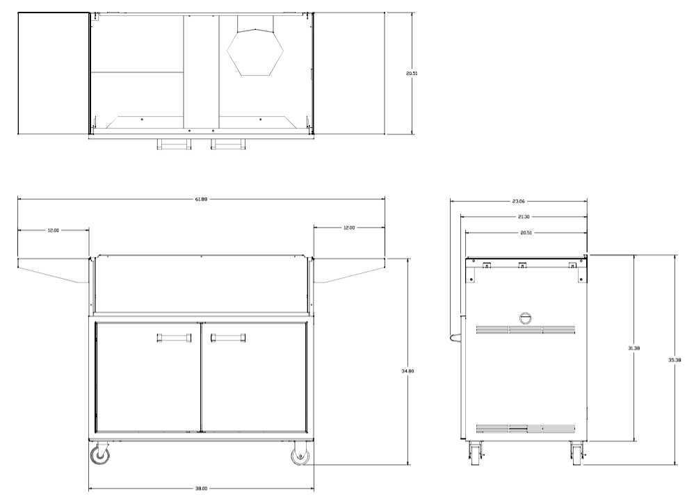Delta Heat 38-Inch 3-Burner Freestanding Gas Grill On Cart