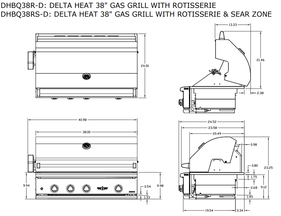Delta Heat 38-Inch 3-Burner Freestanding Gas Grill On Cart
