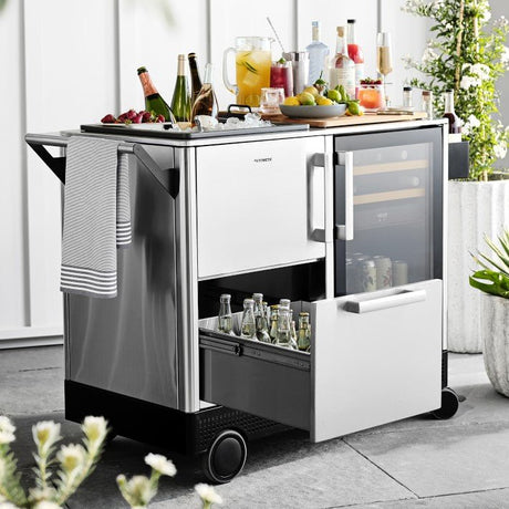 Dometic MoBar 550S Outdoor Mobile Bar Beverage Center w/ Dual Zone Refrigerator