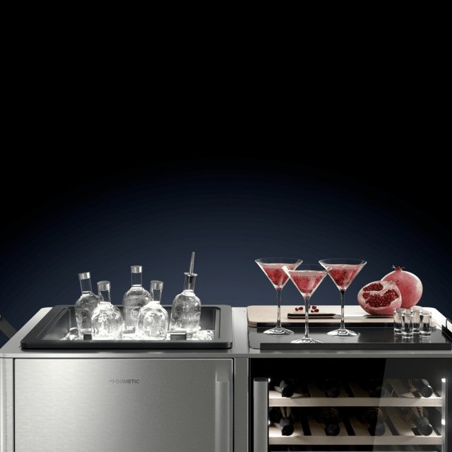 Dometic MoBar 550S Outdoor Mobile Bar Beverage Center w/ Dual Zone Refrigerator