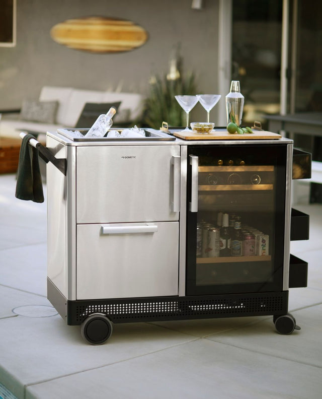 Dometic MoBar 550S Outdoor Mobile Bar Beverage Center w/ Dual Zone Refrigerator