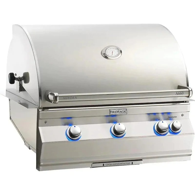 Fire Magic Aurora A660I 30-Inch Built-In Natural Gas Grill With Rotisserie And Analog Thermometer - A660I-8EAN