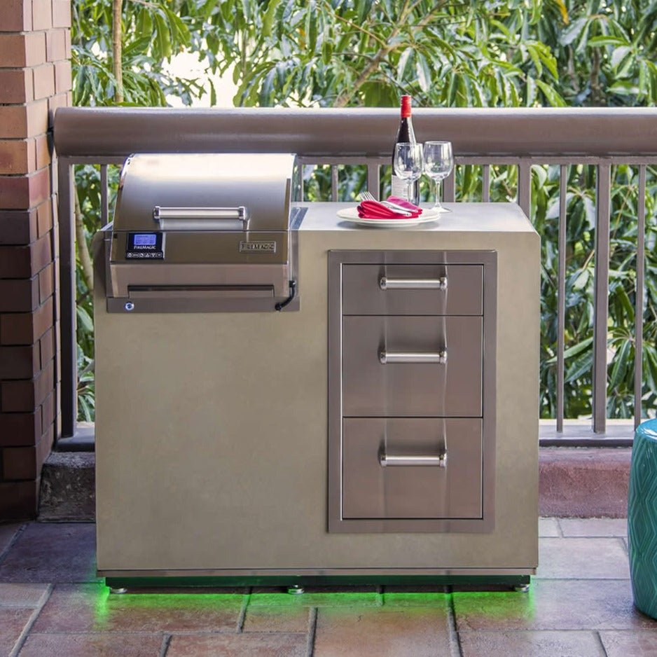FireMagic DC250-D-44SM Electric Grill Island Bundle w/Triple Drawers