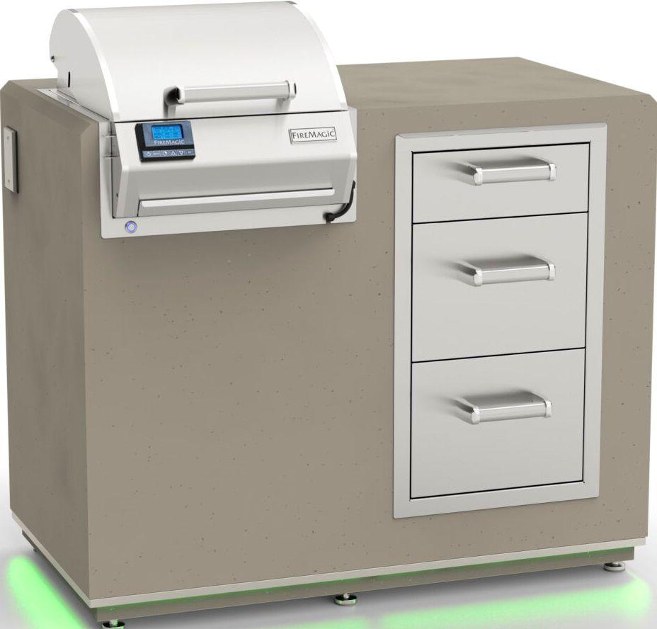 FireMagic DC250-D-44SM Electric Grill Island Bundle w/Triple Drawers