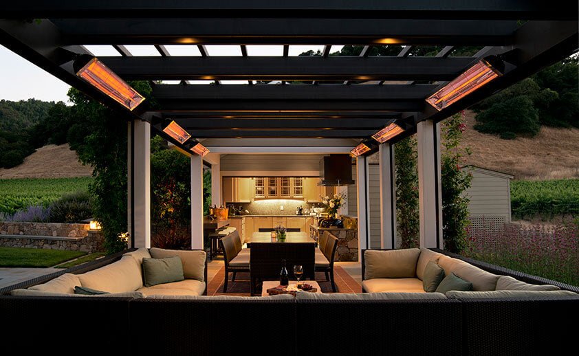 Infratech W-Series 39-Inch 2500W Single Element Electric Infrared Patio Heater - 240V - Stainless Steel